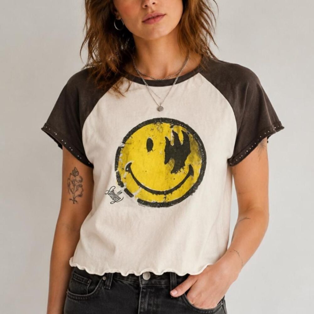 Religion Women's White and Cream T-shirt